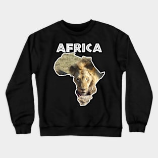 African Wildlife Continent Lion Stare Crewneck Sweatshirt